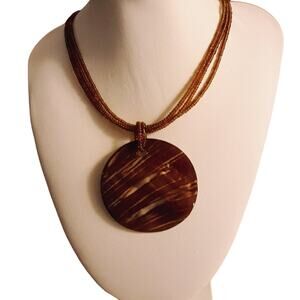 Hand Crafted Triple Strand Beaded Charm Necklace